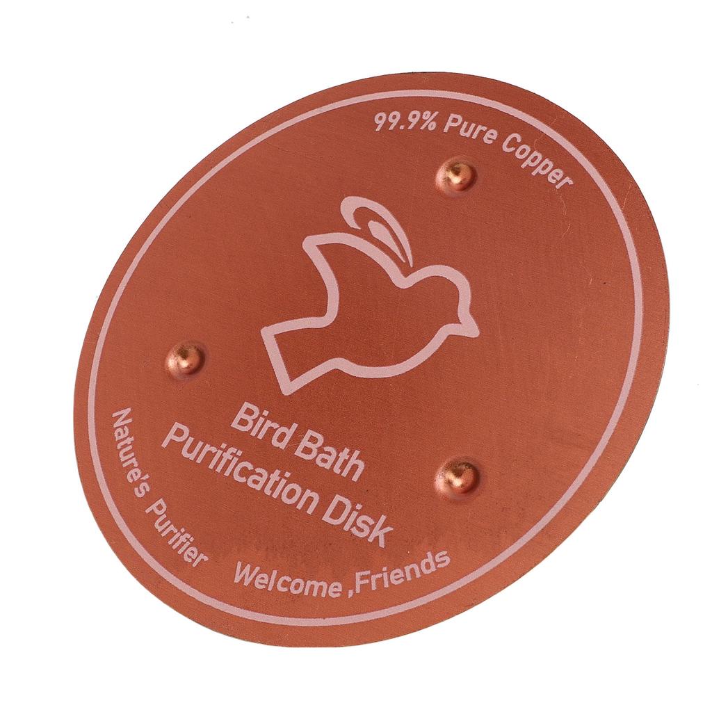 Bird Bath Copper Disk 99.99percent Pure Copper Water Cleaner 1mm Thick with Stable Triple Point Support for Outdoor