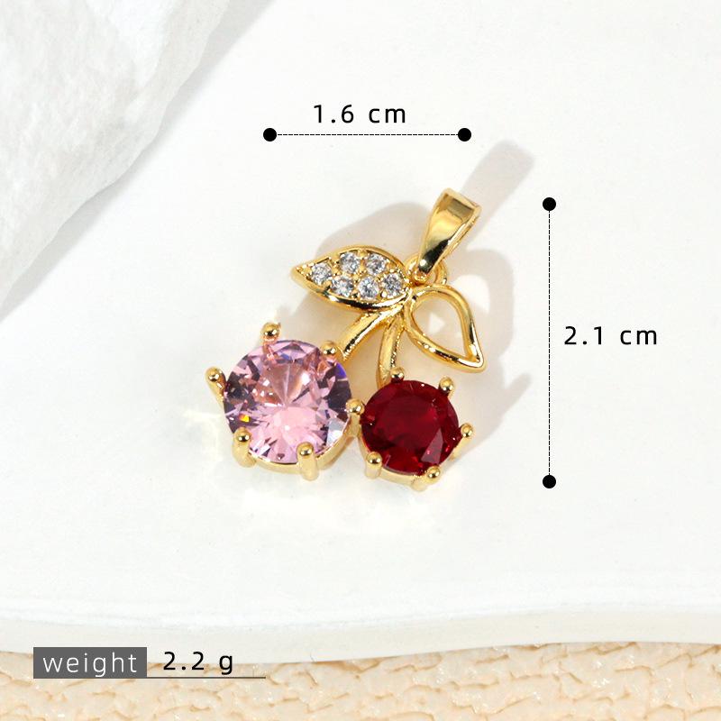 Cherry Pendant Necklace & DIY Earrings Set