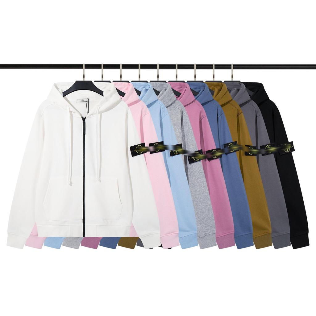 Einfarbiges Kapuzen-Sweatshirt mit Abzeichen - Island Tide Version