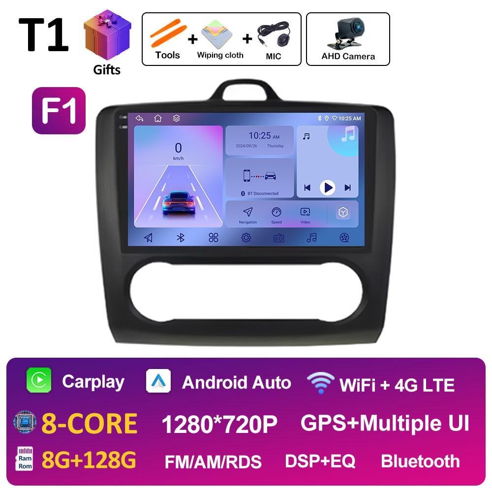 Android Auto Wireless Carplay For Ford Focus 2 3 Mk2 Mk3 2004 2005 2006 2007 2008 - 2011 Car Video Player 2.5D Touch Screen WIFI