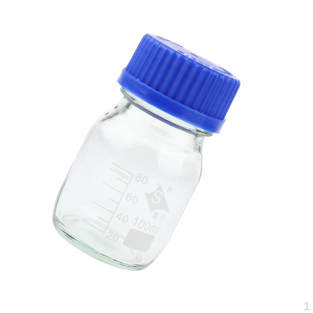 Reagent Bottle with Scale Line Screw Cover and Cap