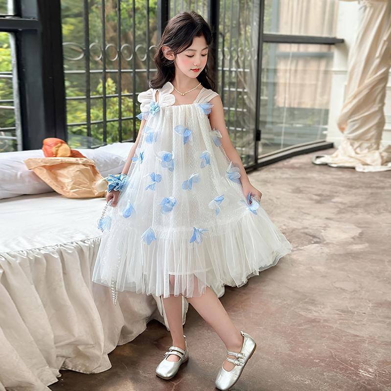 Girls' Summer Dress for Outer Wear 2026 New Mid Size Children's Stylish Sweet Dress Children's Fashion Princess Dress Trend