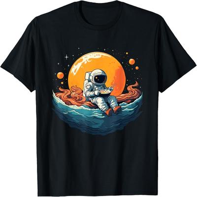 Astronaut Ramen Anime Space Womens Kids Mens Graphic T-Shirt