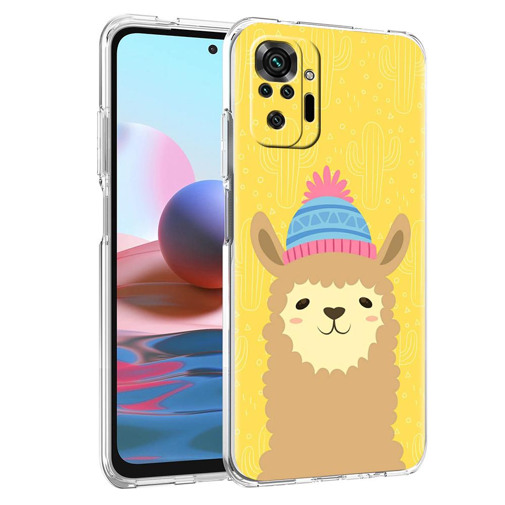 Transparent Phone Case for Redmi 13C 12C 10C Note 13 12 11 11T K40 Gaming Plus Pro 4G 5G Soft TPU Cover Shell Cute Alpaca Donkey