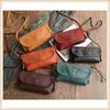Johnature Ručne vyrábaná dámska taška z retro mäkkej hovädzej kože Jednoduchá jednofarebná taška cez rameno Ladies Small Messenger Bag