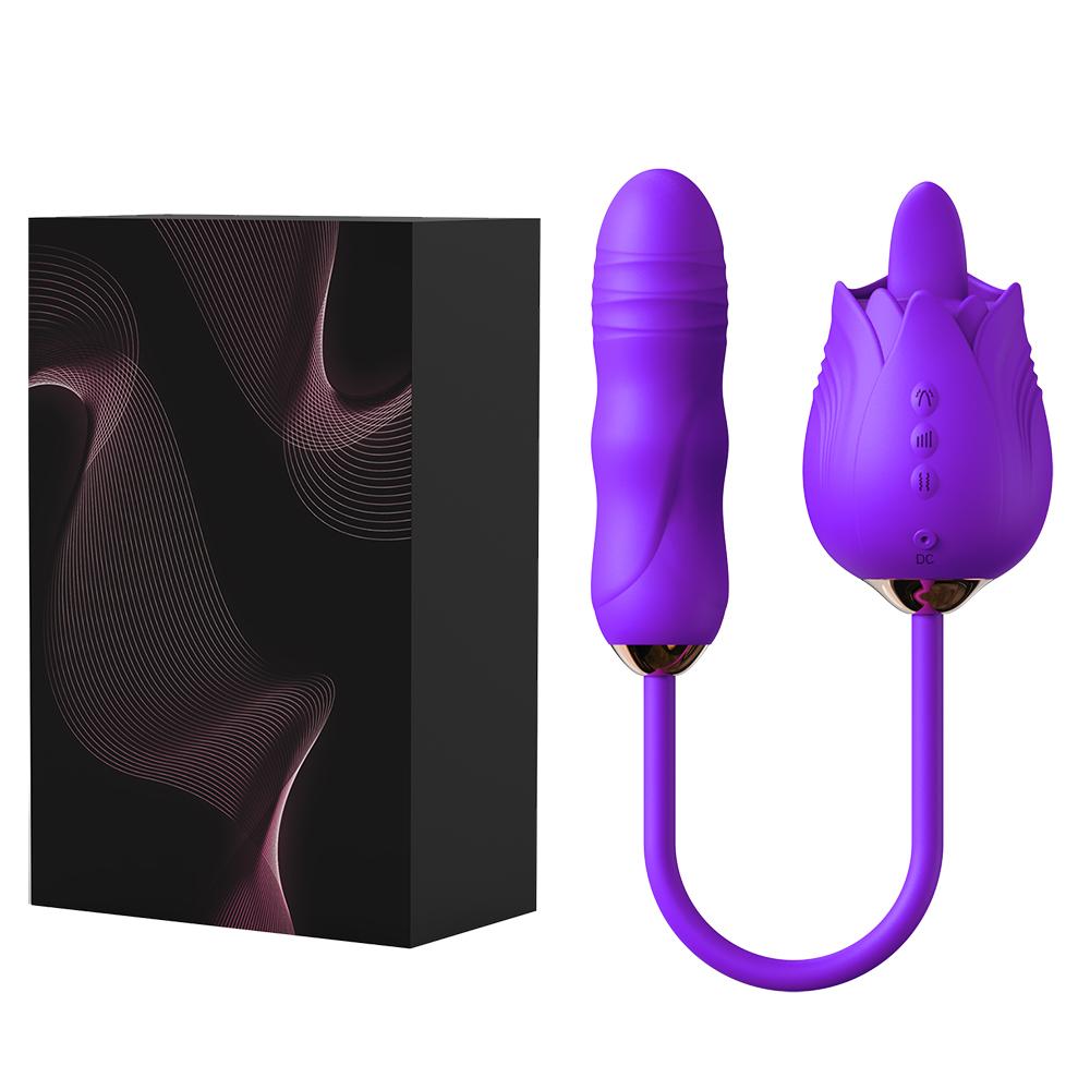 Rose-Licking Vibrator Female G Spot Nipple Clitoris Stimulator Tongue Lick Vibrating Love Egg Dildo Adults Sex Toys for Women 18