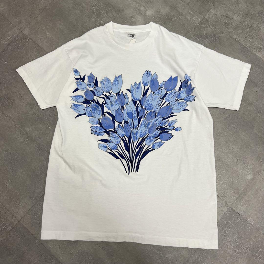 

[Б/У] Футболка 90-х годов с цветочным принтом, винтажный арт-дизайн, винтажная одежда