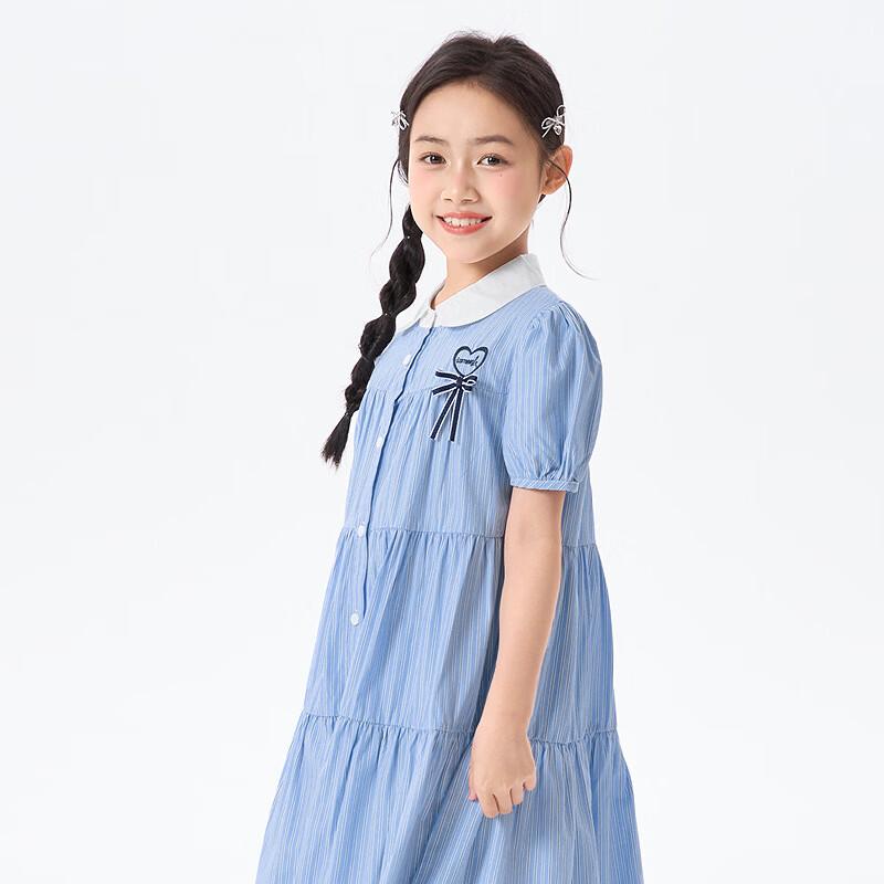 Girls' Summer Academy Style Puff Sleeve Dress