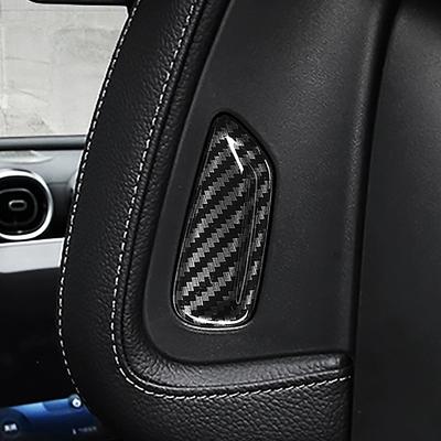 Carbon Fiber Color Car Seat Headrest Pillow Button Cover Stickers For Mercedes Benz C Class W206 Interior Accessories