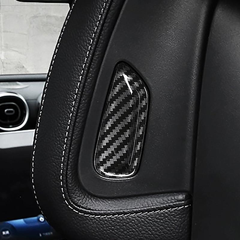 Adesivi Copri Pulsante Cuscino Poggiatesta Sedile Auto Colore Fibra di Carbonio Per Mercedes Benz Classe C W206 Accessori Interni