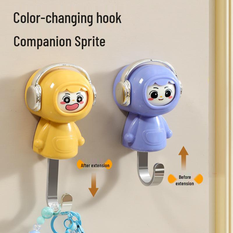 Stylowy Różowy Cartoonowy Haczyk Samoprzylepny Bez Dziurkowania do Przedpokoju