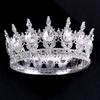 The Bride's Luxurious and Dazzling Tiara A Full Round Design  Princess Style Wedding Dress  Headwear  Flower Cake Decoration and Ornaments