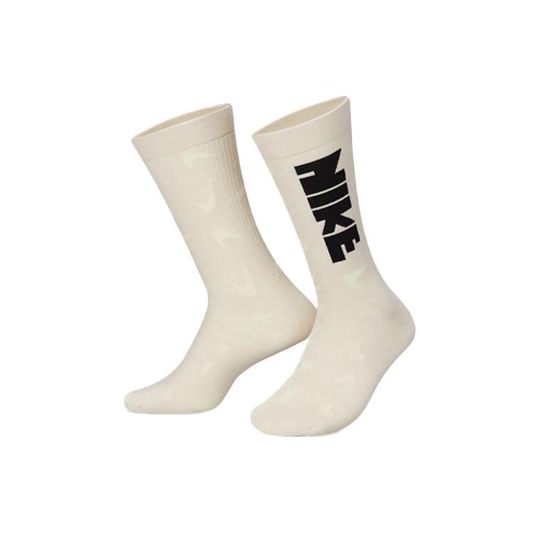 Nike Everyday Essentials Crew Logo Jacquard Athletic Mid-Calf Socks Unisex Socks Coconut-Milk DQ0788-219