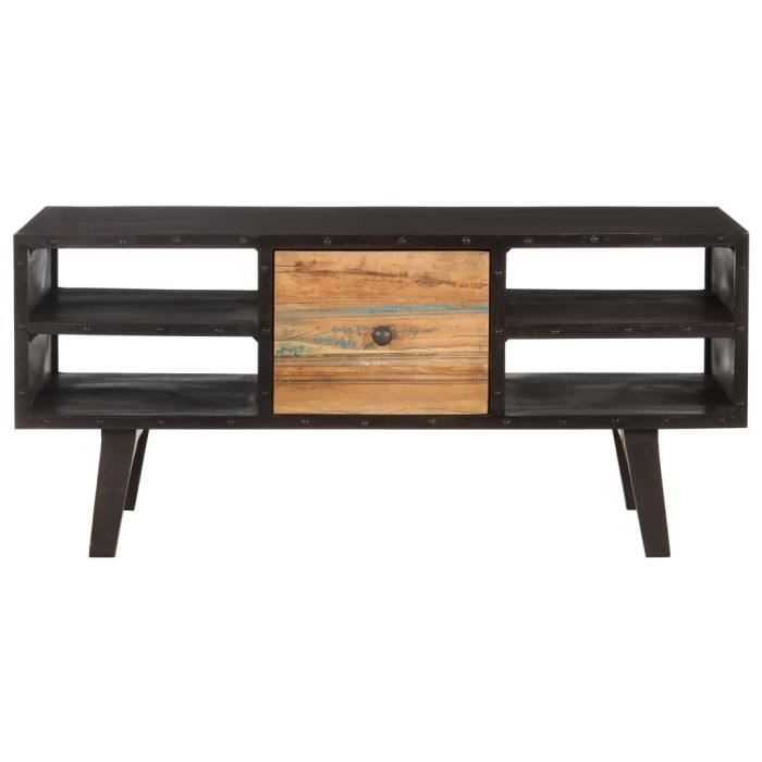 Table basse - VIDAXL - Bois de récupération massif - Noir - Vintage - Salon