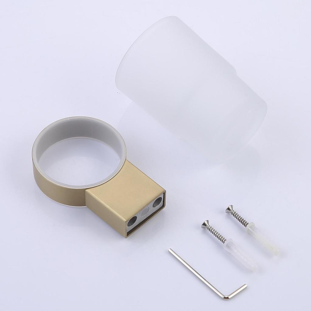 Brushed Gold Bathroom Towel Rack and Shelf Set