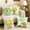 Spring Flower Home Sweet Home Pillow Covers Green Yellow Pattern Cushion Covers For Sofa Living Room Bedroom Home Decorations