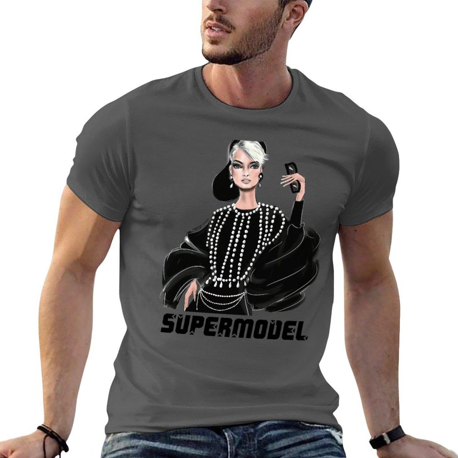 

Supermodel Linda from the 90s fashion Vintage TShirt man t shirt heavy cotton t shirt men 100 cotton luxury brand TShirt 4XL