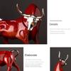 Nordic Red Black and Gold Cow Sculpture Resin Crafts Simulate Animal Statues Living Room Bookcase Office Accessories Home Decor