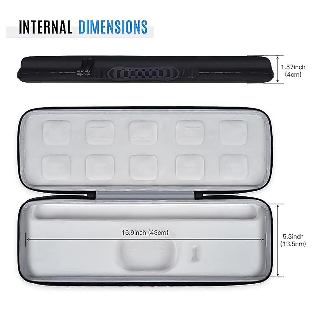 Protective Carrying Keyboard Case Shockproof Hard Storage Case Splashproof Anti-Scratch for Logitech MX Keys S Wireless Keyboard