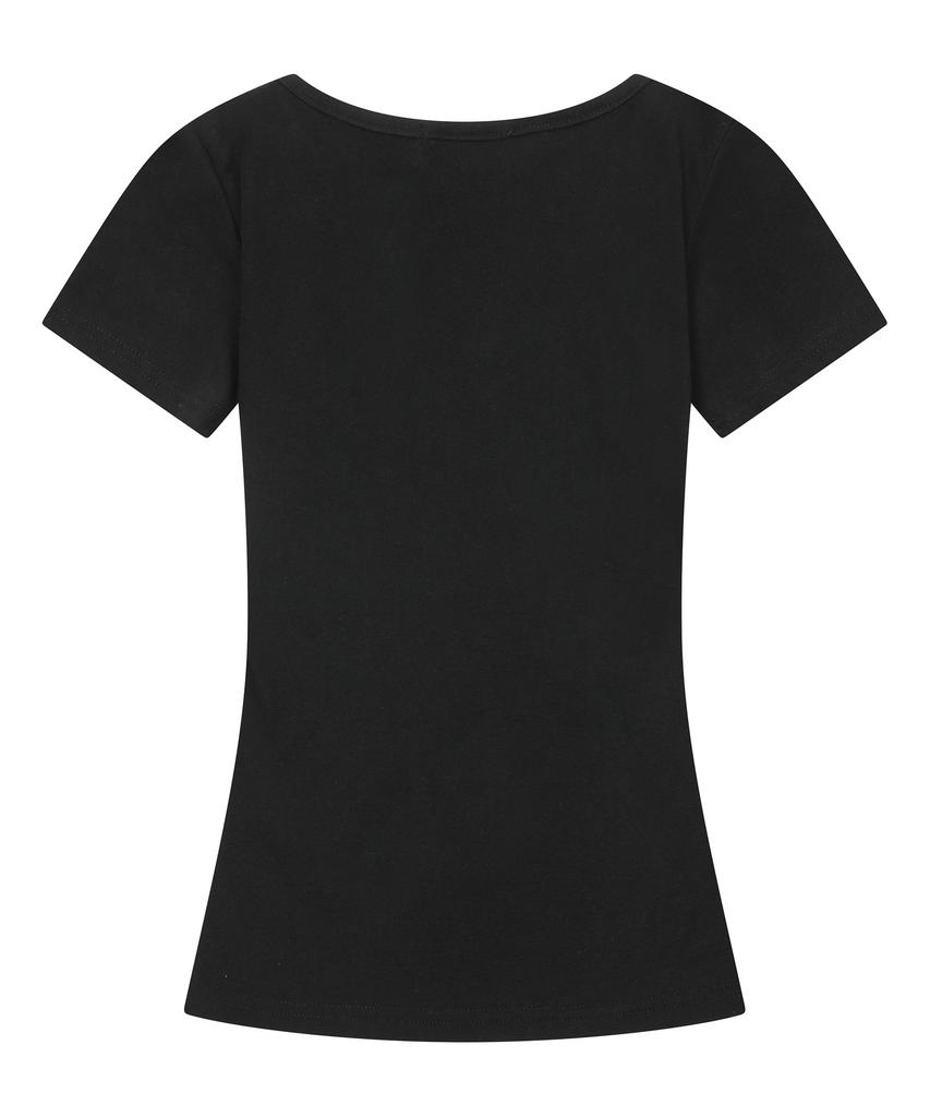 Mucent Maubert V-Neck Shirred Short Sleeve T-Shirt (4 Colors)