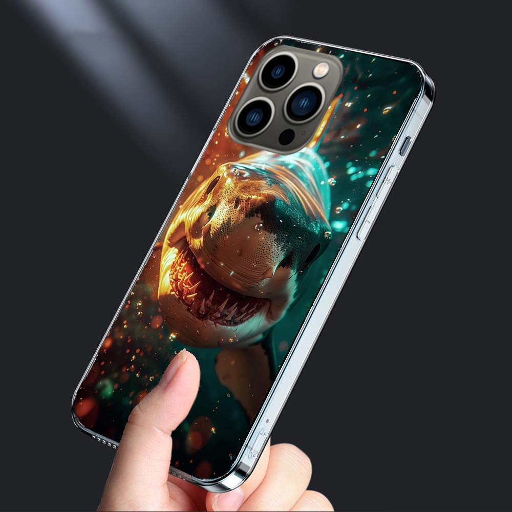 The Mouth of the Deep Sea Evil Shark Phone Case For Iphone 16E 15 Pro 14 Plus 17E 16 17 Pro Max Air 11 12 13 Mini Shockproof