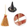 Pack of 24 Miniature Broomstick Witch Hat Set Halloween Party Decorations PVC Crafts Accessories for Home Event