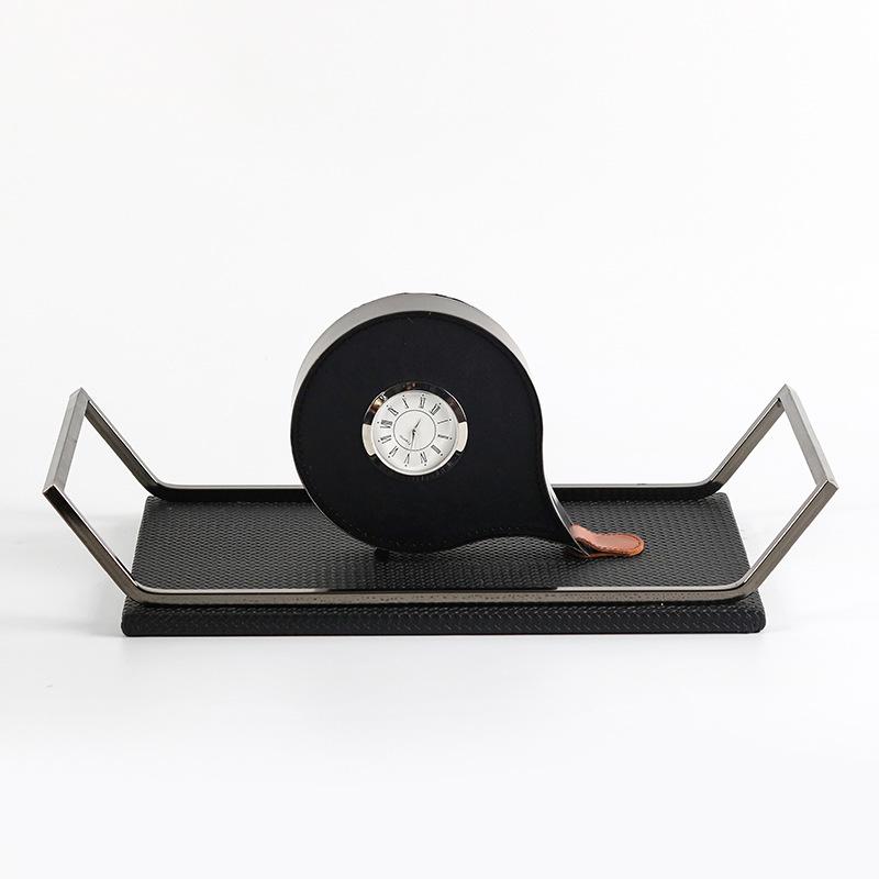 Light Luxury High-end Leather High-handle Tray Rectangular Coffee Table Kitchen Tea Tray Storage Tray Model Room Soft Decoration