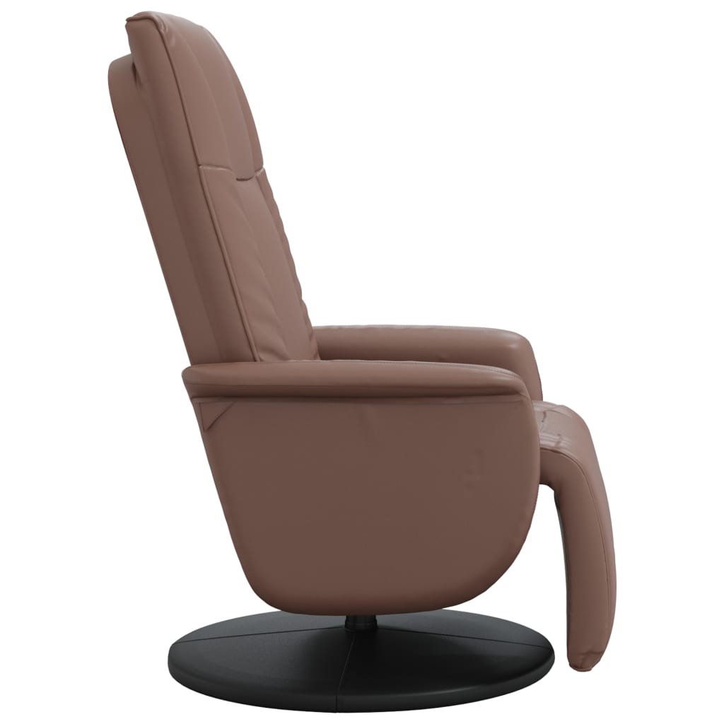 Recliner Chair with Footrest Brown Faux Leather