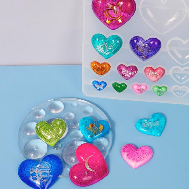Love Gem Patch Keychains Mold DIY Epoxy Craft Necklace Keychain Jewelry Mold