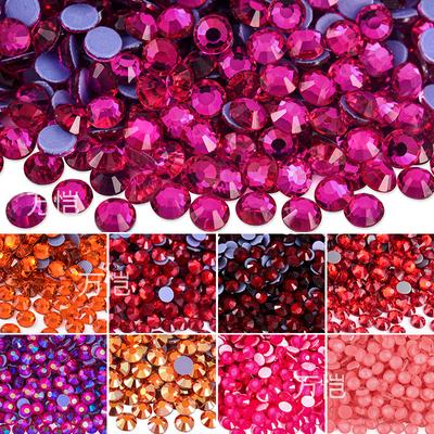 China Red Glass Hot Diamond, Hot Melt Adhesive Rhinestone Diy Clothing Crystal Jewelry Decorative Beauty Creative Accessories