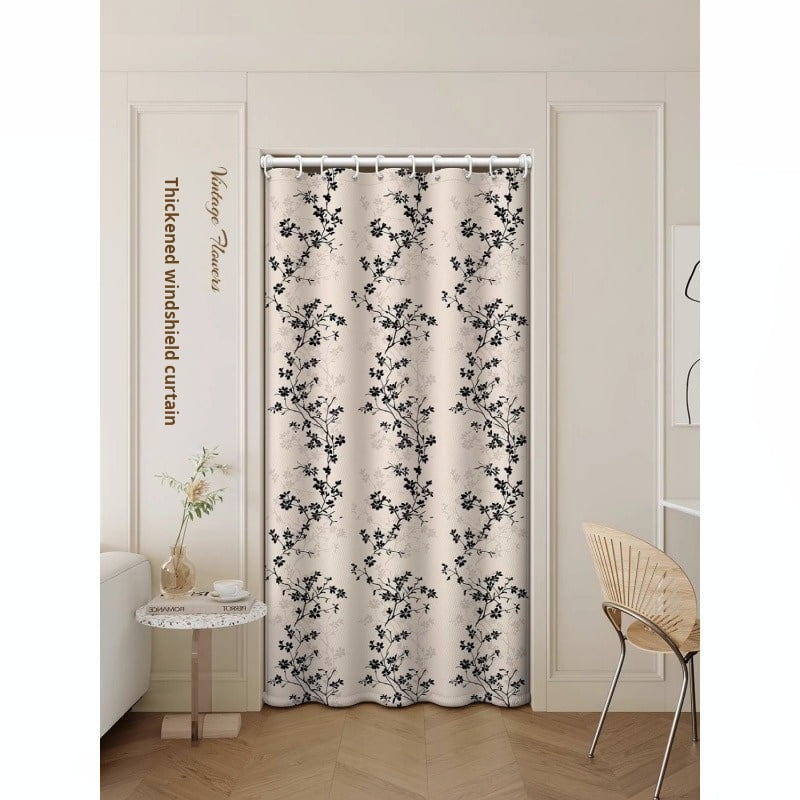 Elegant Black & White Floral Waterproof Shower Curtain - Classic Blossom Design for a Sophisticated and Timeless Bathroom Decor