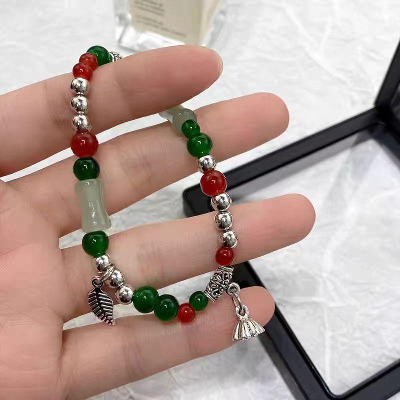 New Chinese Bracelet Girls Niche Design Sense Lotus Pod Beaded Ancient Style Bracelet Ethnic Style Jewelry