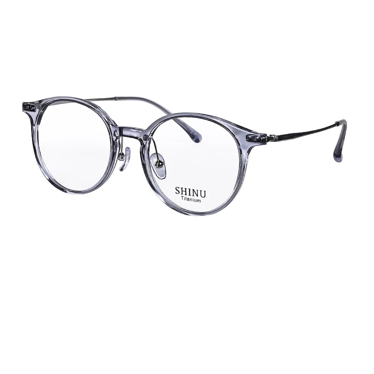 SHINU Prescription Protective Glasses Titanium Glasses Round Myopia Lenses with Astigmatism Multifocal Reading Glasses Women