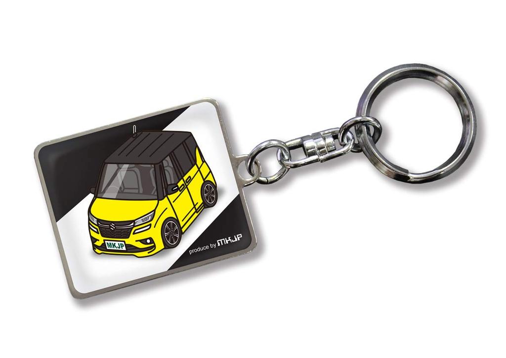 MKJP Custom Key Chain Suzuki Solio Bandit MA36S Base: Black, Yellow