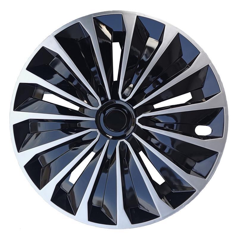 

Кожух ступиці автомобільного колеса зі сталевим кільцем і пластиковою декоративною кришкою різних розмірів 12-17 дюймів. 15-inch ST model срібний/чорний