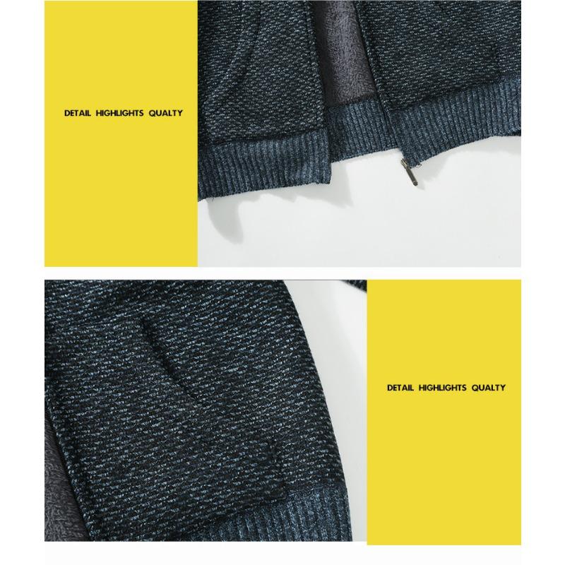 Herren S Einfarbig Langarm Kapuzen Fleece Strickjacke Pullover Für Teenager