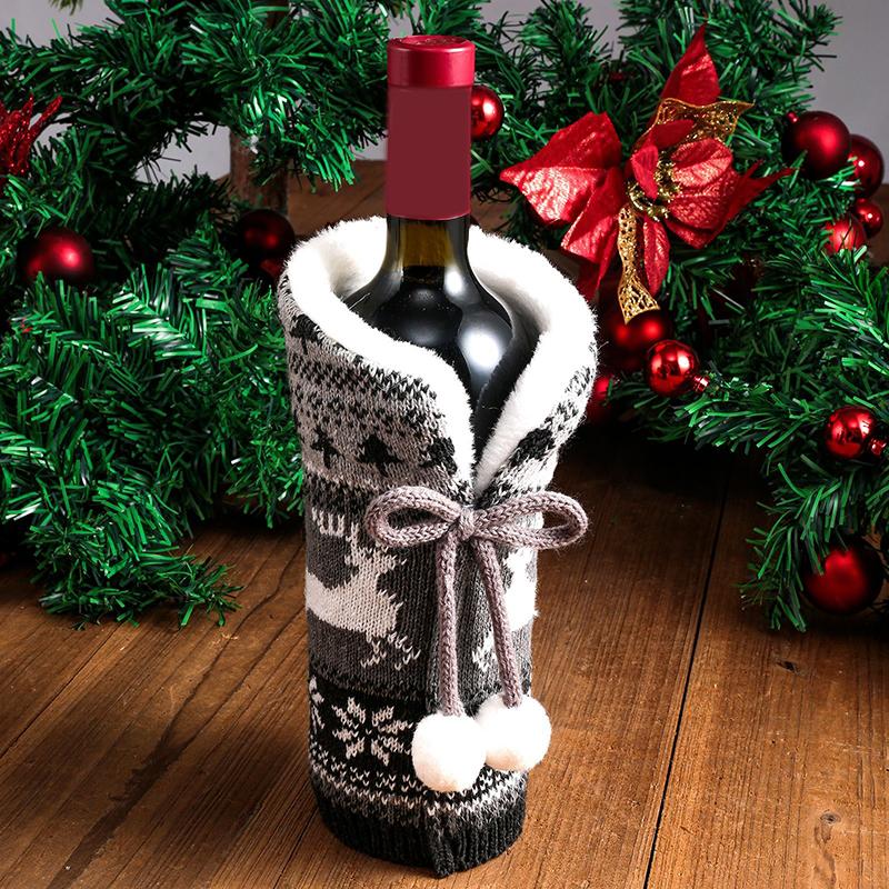 1 Stück Weihnachten Rotwein Flaschenabdeckung Tasche Plüschstoffe Feiertag Weihnachtsmann Champagner Flaschenabdeckung Weihnachtsdekorationen Für Zuhause