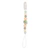 Silicone Pacifier Clip Holder One Piece Design Food Grade Soft Flexible Cartoon Pacifier Chain for Baby Boys Girls Pea Green