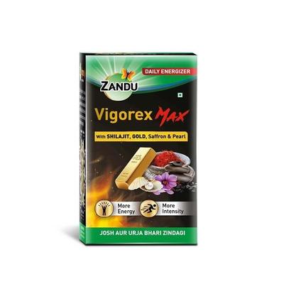 Vigorex MAX, 20 kapsulių, praturtintas Shilajit, auksu, šafranu, perlais ir Ašvaganda intensyvumui ir energijai