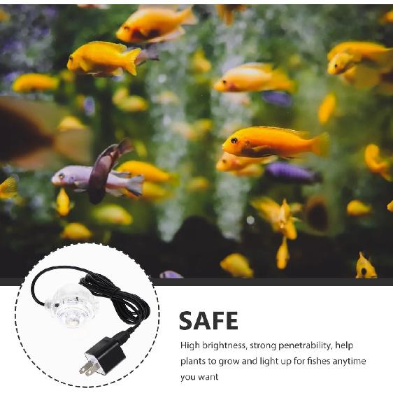 

Underwater Led Fish Tank Lamp with Suction Cup Submersible Aquarium Light for Aquatic Plants and Fish Us Plug for Freshwater and Lighting