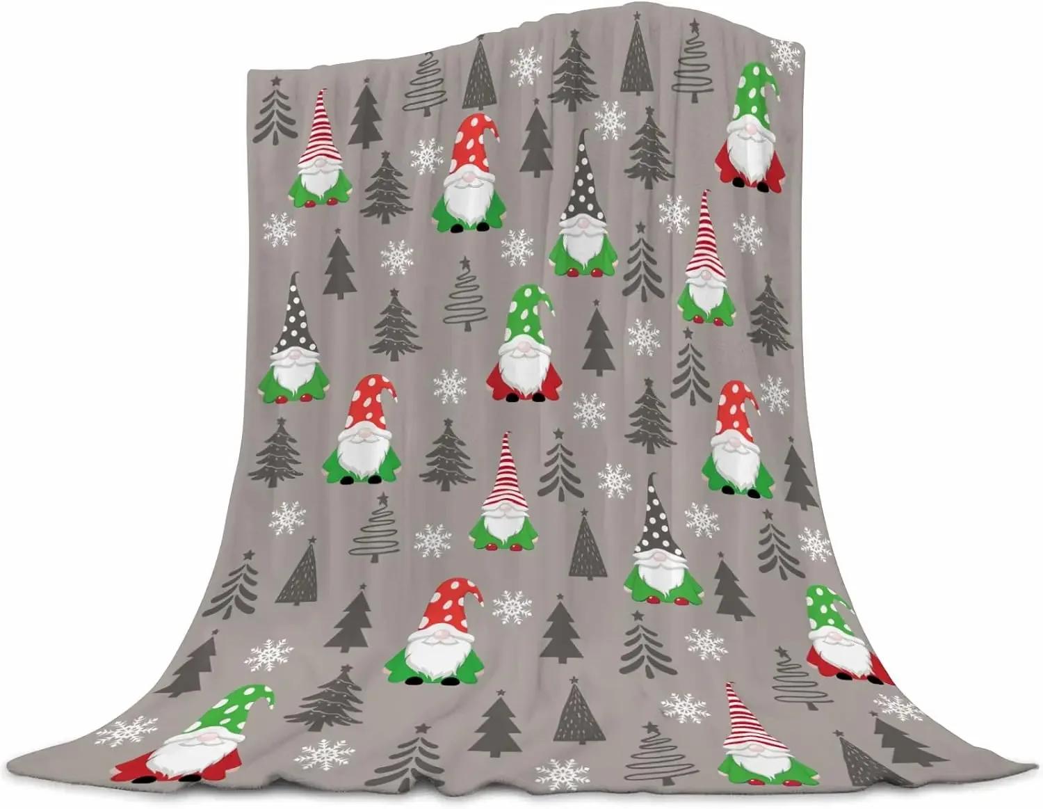 

Рождественский гном Плед Фланелевое одеяло Счастливого Рождества Гном Рождественские подарки Гостиная Спальня Диван Кушетка Теплое Мягкое Одеяло для кровати 30x40in