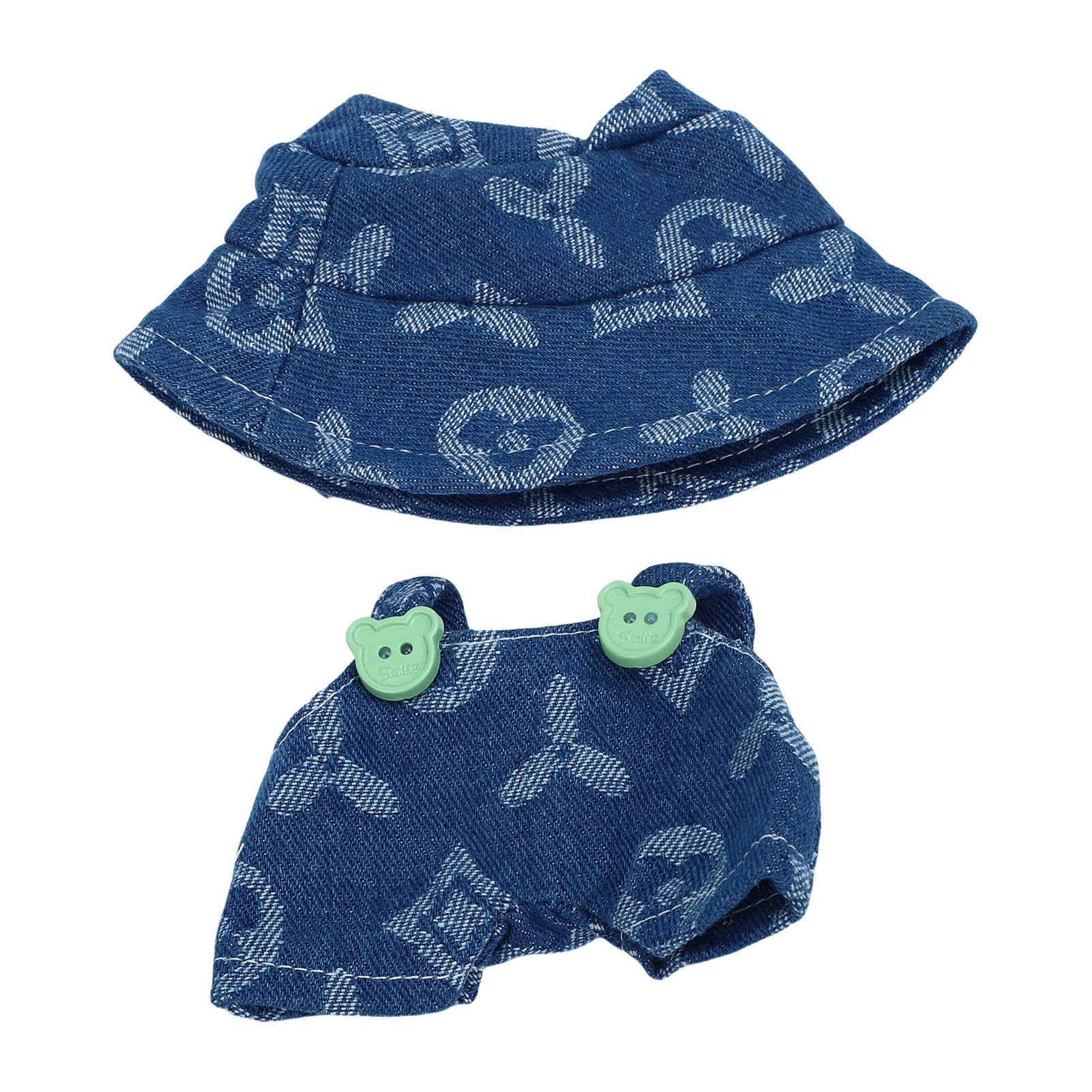 

Набор одежды для куклы 17 см Милый Стильный Полиэстер Шляпа и комбинезон для куклы 17 см для демонстрации игры Синий