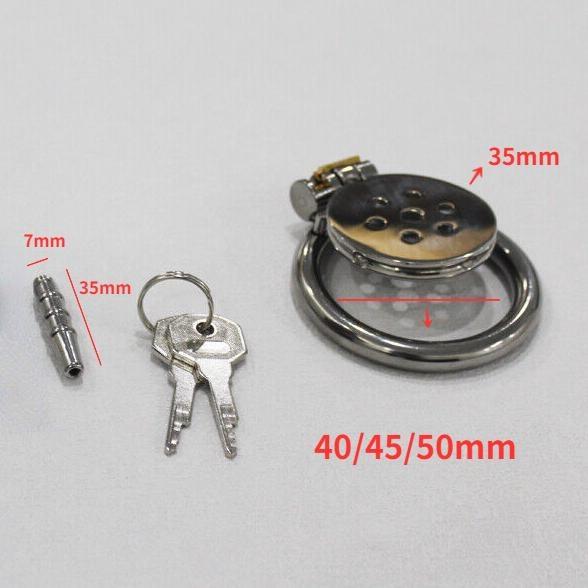 Stainless Steel Flat Ring Cage Lock for Man