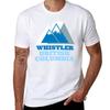 Love Whistler BC Mountains Blue TShirt Basic Short Sleeve Cotton Blend TShirt