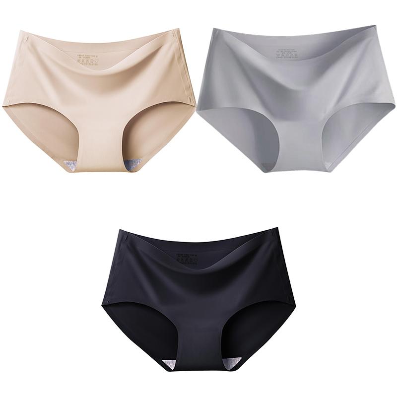 

Бесшовные трусики из ледяного шелка для женщин, 3 шт./компл., удобные интимные трусы большого размера, со средней талией, M-XXL, несколько вариантов цвета, нижнее белье XXXL&3pcs