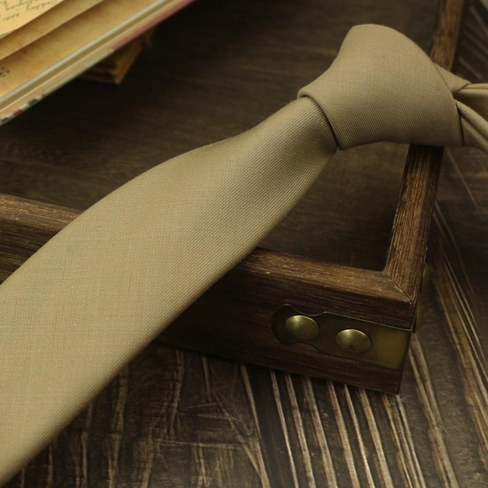 Cotton Elegant Men's Necktie Solid Color Business Suit Accessories Simple Neck Tie Student