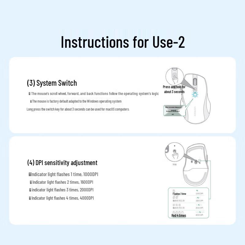UGREEN MU101 Ergonomic Silent Dual-Mode Wireless Bluetooth Mouse