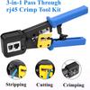 Gaobige rj45 Crimping Tool for Cat6 Cat5e Cat5, Sturdy Crimper for rj45 rj12/11 Pass-Through Connectors with 50pcs rj45 Cat5e Pass-Through Connectors