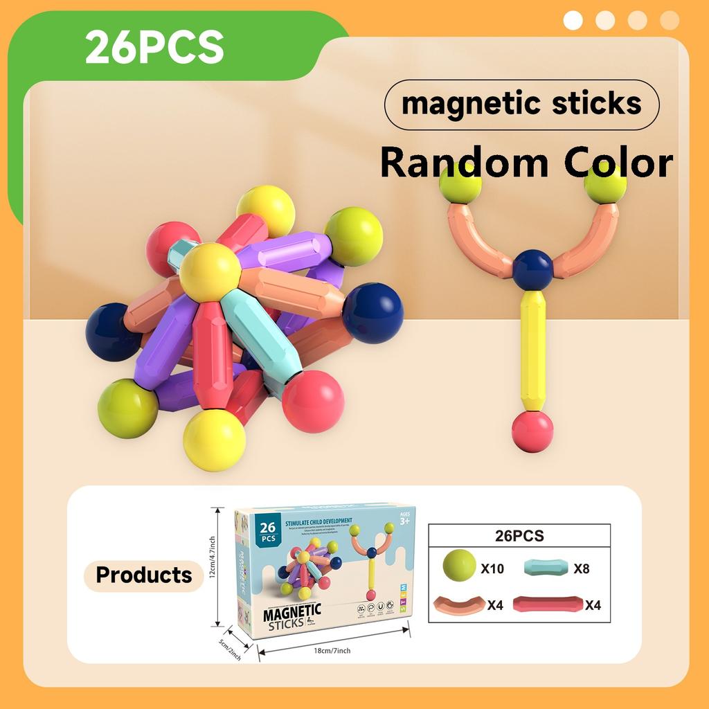 Variety Magnetic Rod Set Magnetic Sheet Building Block Particle Assembly Early Education Educational Strong Magnetic Toy Gift