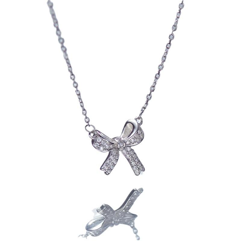 Bow Necklace Women's Light Luxury Niche Design Sense Collarbone Chain Year New Internet Celebrity Is Trendy Neck Chain Temperament